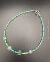 Twisted Square Uranium Glass Beaded Necklace 