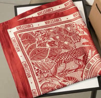 Image 14 of Christian red & white silk scarf 