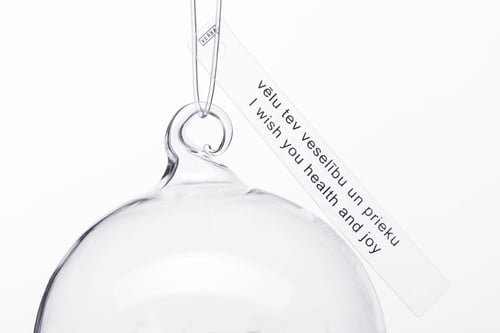 Image of "I wish you health..." 7cm Christmas tree ball with platinum inscription
