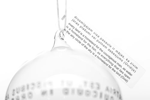 Image of VERBA 11cm Christmas tree ball with platinum inscription 
