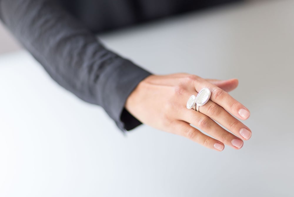 Image of "Running through the clouds" silver rings with rock crystals · NUBIVAGUS ·