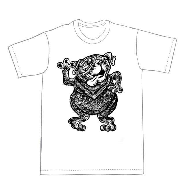 Dancing Bob the Pug T-shirt (B1) **FREE SHIPPING**