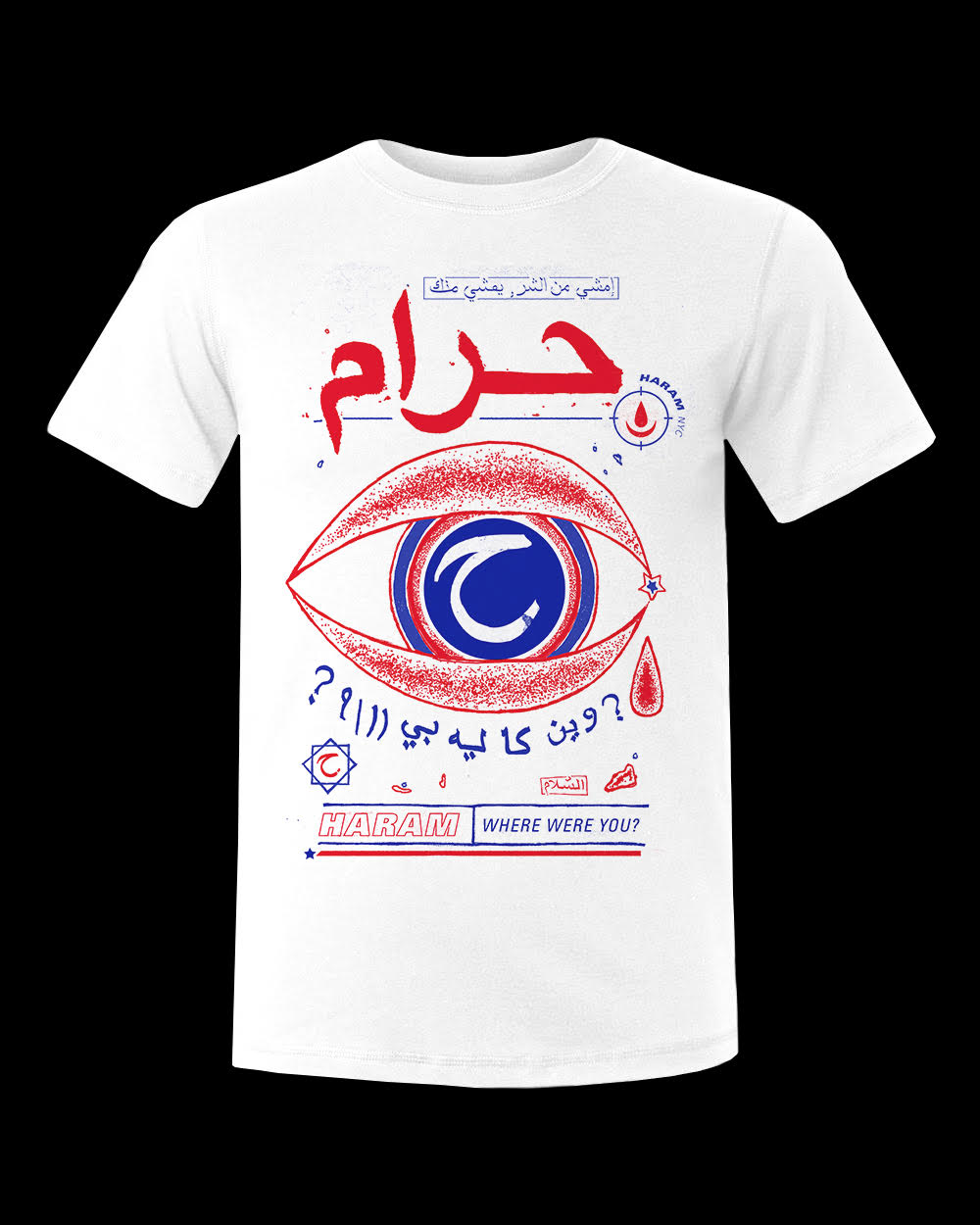 Image of Haram's Eye T-Shirt Blue/Red