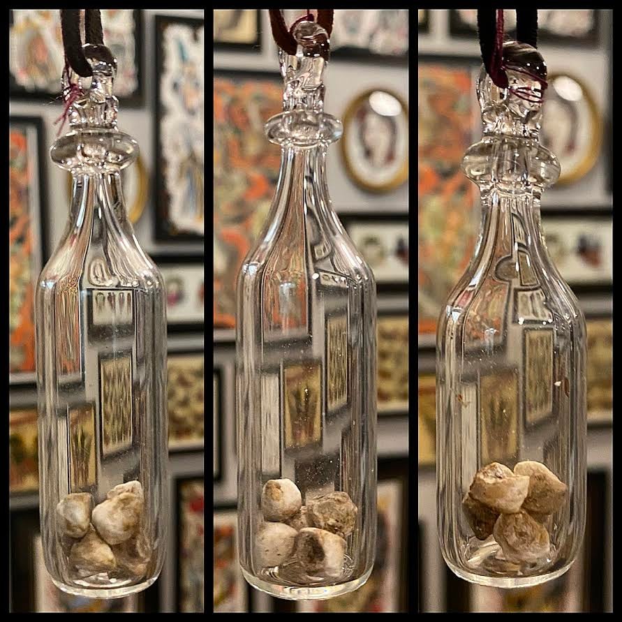 Image of Hand Blown Glass Pendants Containing REAL Human Gallstones PT 6/8