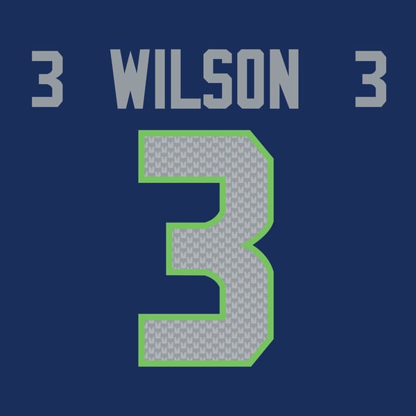 Image of Seattle Seahawks Two-Number Jersey Number Kit