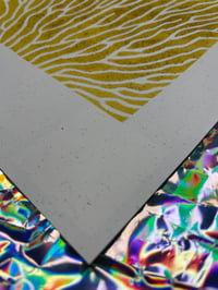 Image 1 of Original Lino Print - Gills - Gold on Natural