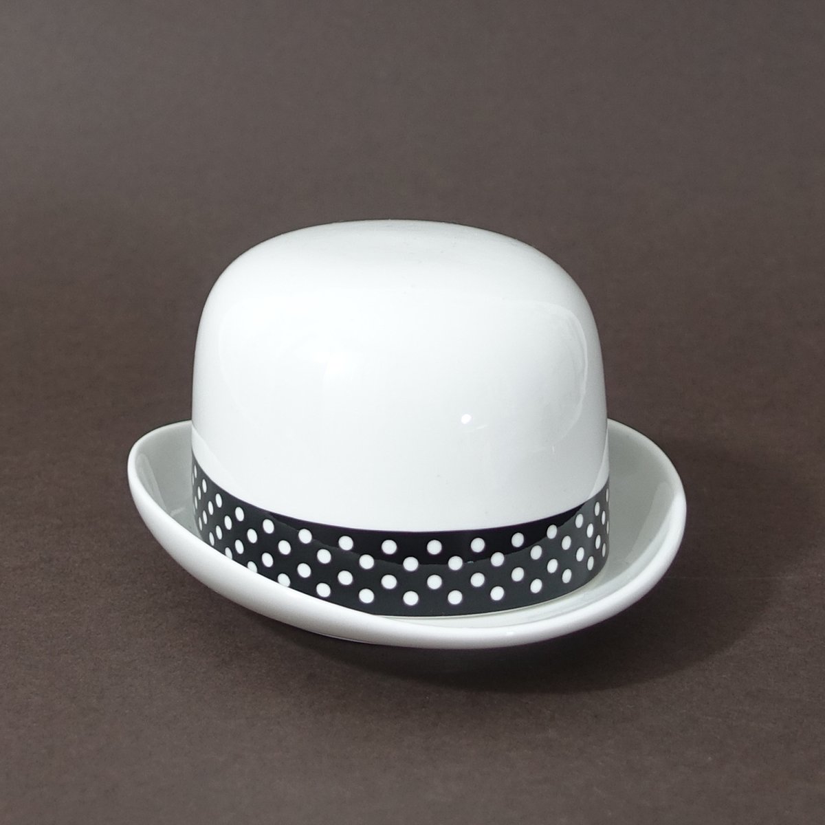 Image of Thomson & Thompson Black & White Polka Dot Sugar Bowl