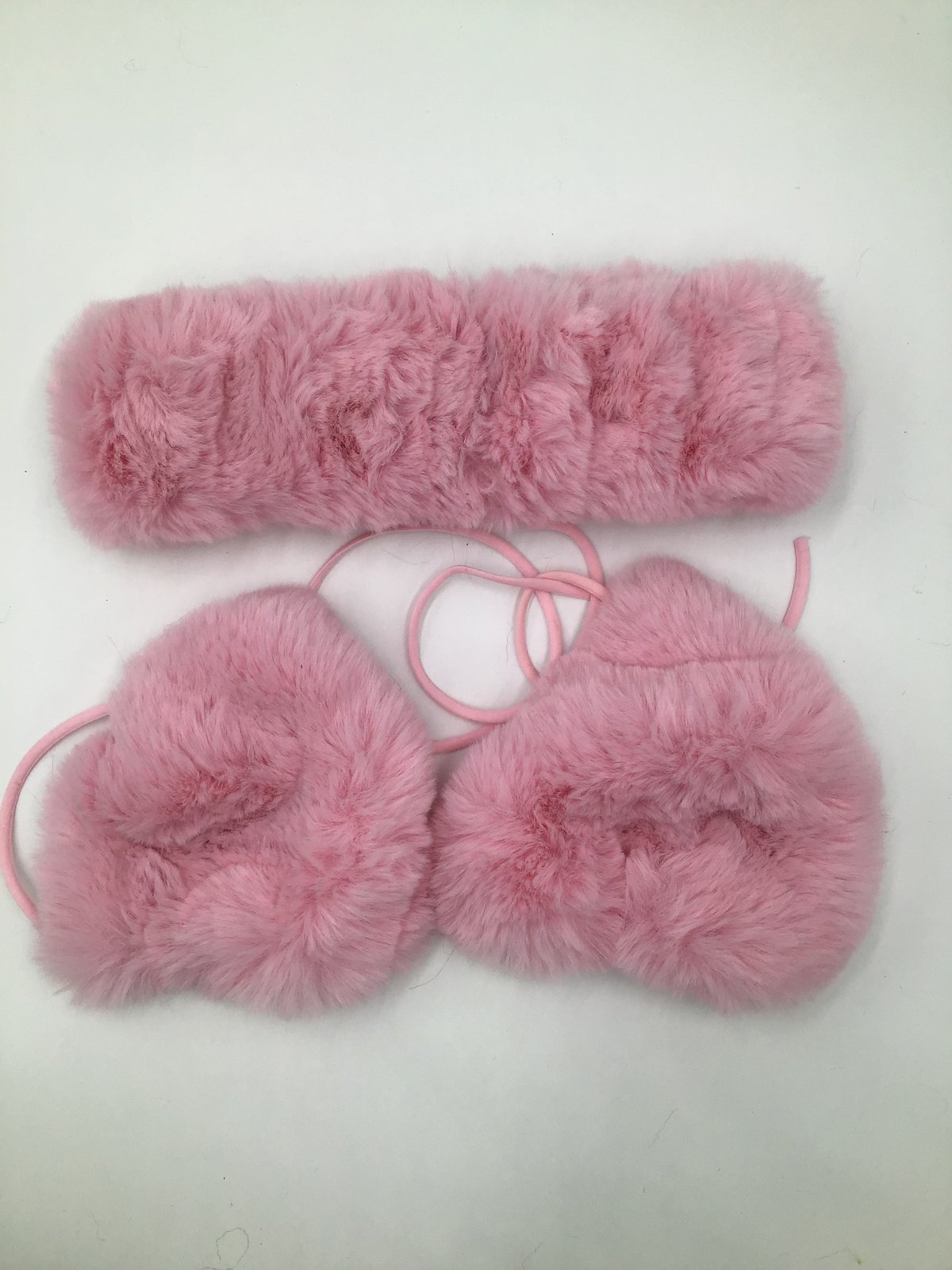 fur bra and headband set