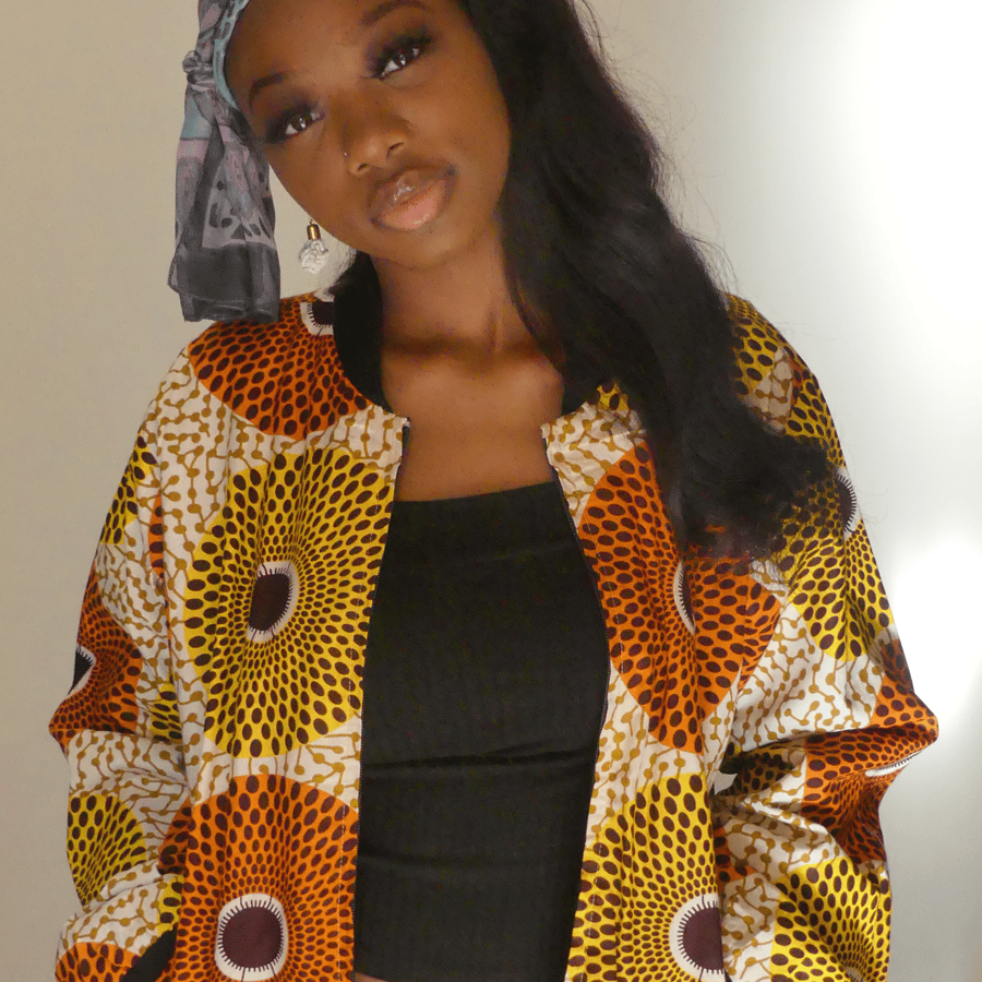 Image of African Print Bomber Jacket