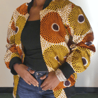 Image 4 of African Print Bomber Jacket