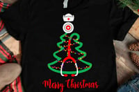 Image 1 of Stethoscope Christmas Tree Shirt