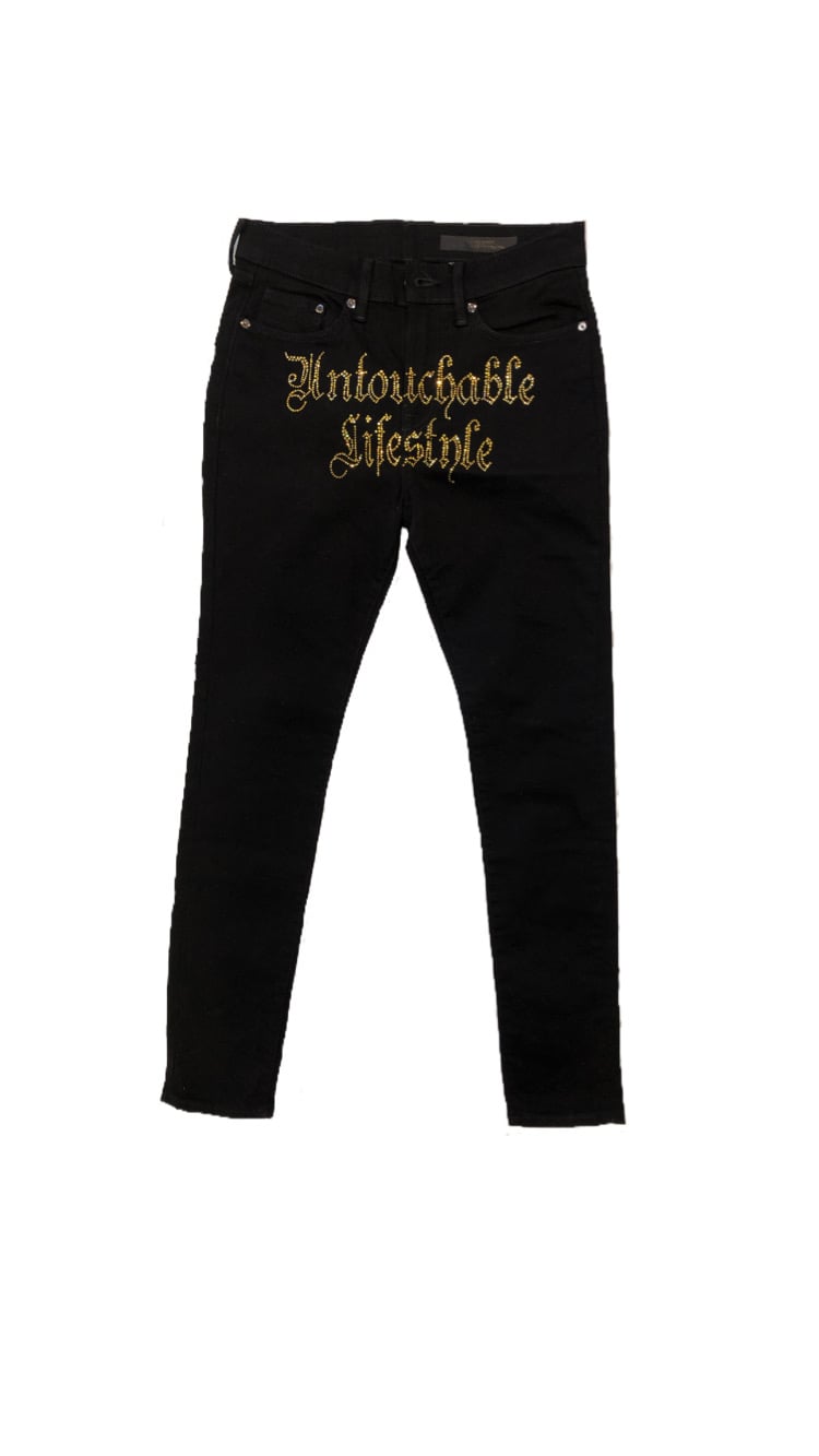 Image of black/GOLD Untouchable Lifestyle Skinny Denim