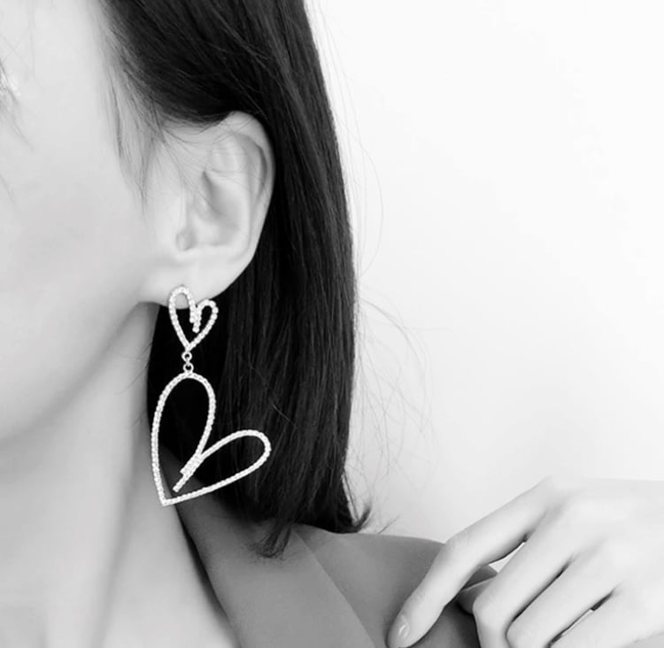 Image of Double Heart Earrings