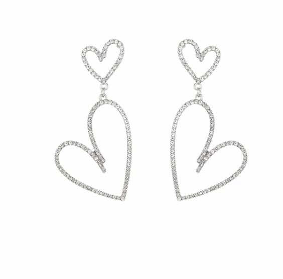 Image of Double Heart Earrings