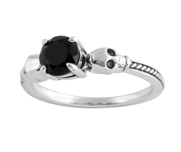 Image of Midnight reign skull ring (sterling silver)