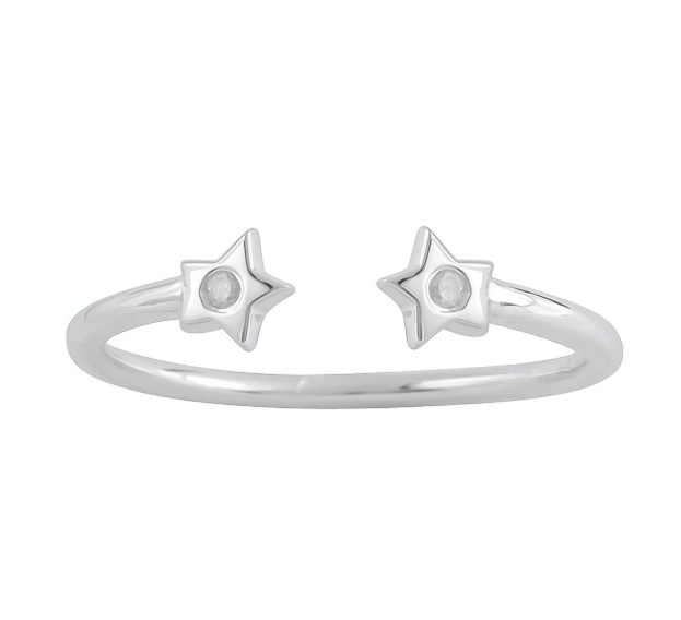 Image of Capella double star crystal ring (sterling silver)