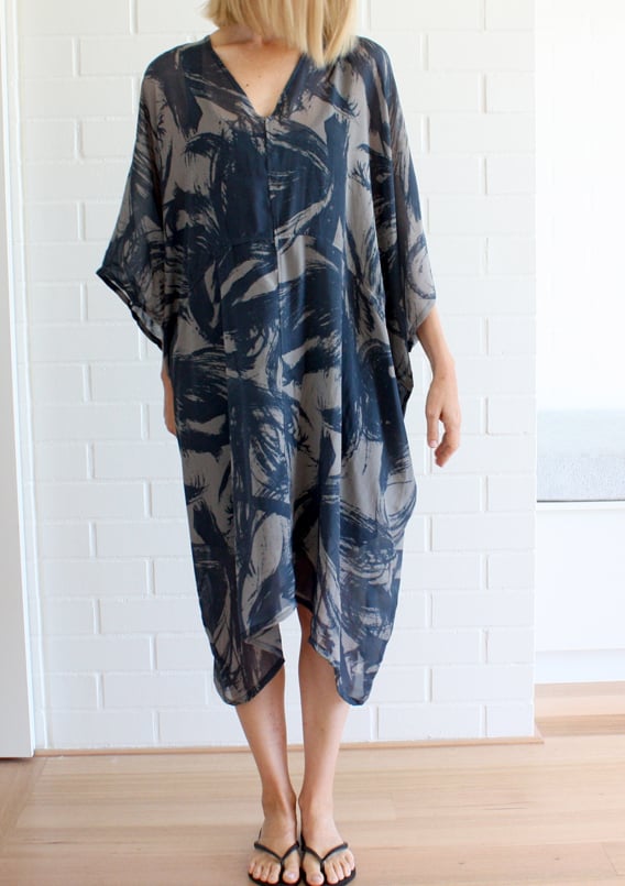 Image of Loop Print Section Dress