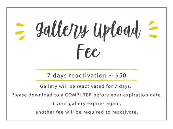 Image of Gallery Re-Activation Fee
