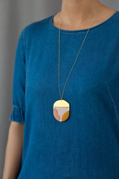 Image of INGEL pendant in Bashful with Rose and Goldenrod