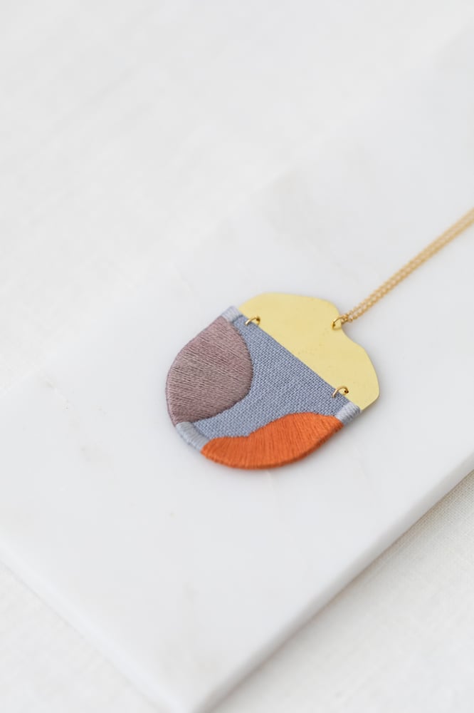 Image of INGEL pendant in Grey with Lilac and Orange