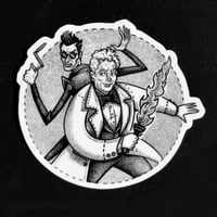 Image 1 of GOOD OMENS - Get Thee Behind Me, Foul Fiend! - 3" x 3" sticker