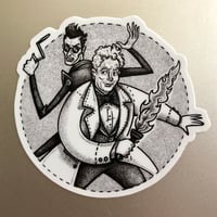 Image 3 of GOOD OMENS - Get Thee Behind Me, Foul Fiend! - 3" x 3" sticker