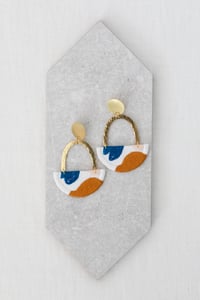 Image 3 of OLSEN earrings in Off White with Goldenrod and Blue