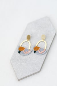Image 2 of OLSEN earrings in Grey with Pink and Goldenrod