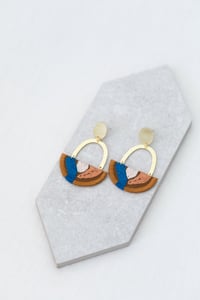 Image 3 of OLSEN earrings in Tobacco with Blue and Tan