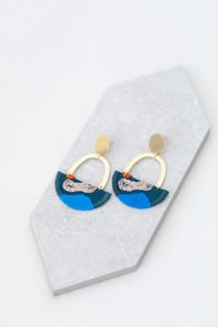Image 2 of OLSEN earrings in Indigo with Cobalt and Blush