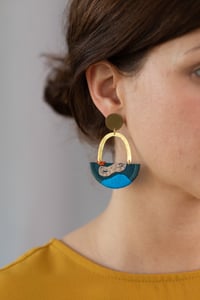 Image 1 of OLSEN earrings in Indigo with Cobalt and Blush