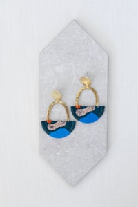 Image 3 of OLSEN earrings in Indigo with Cobalt and Blush