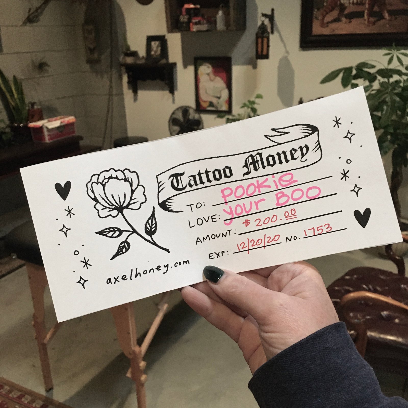 Tattoo Studio Offer With Hand Sketch Online Gift Certificate Template -  VistaCreate
