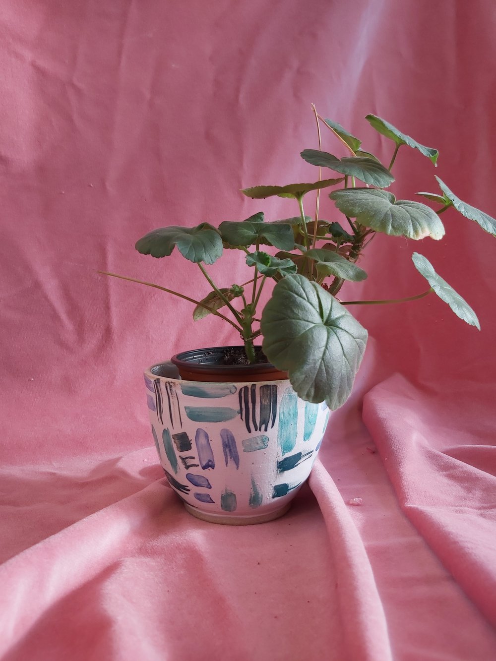 Image of Pre order: small green blue and white planter