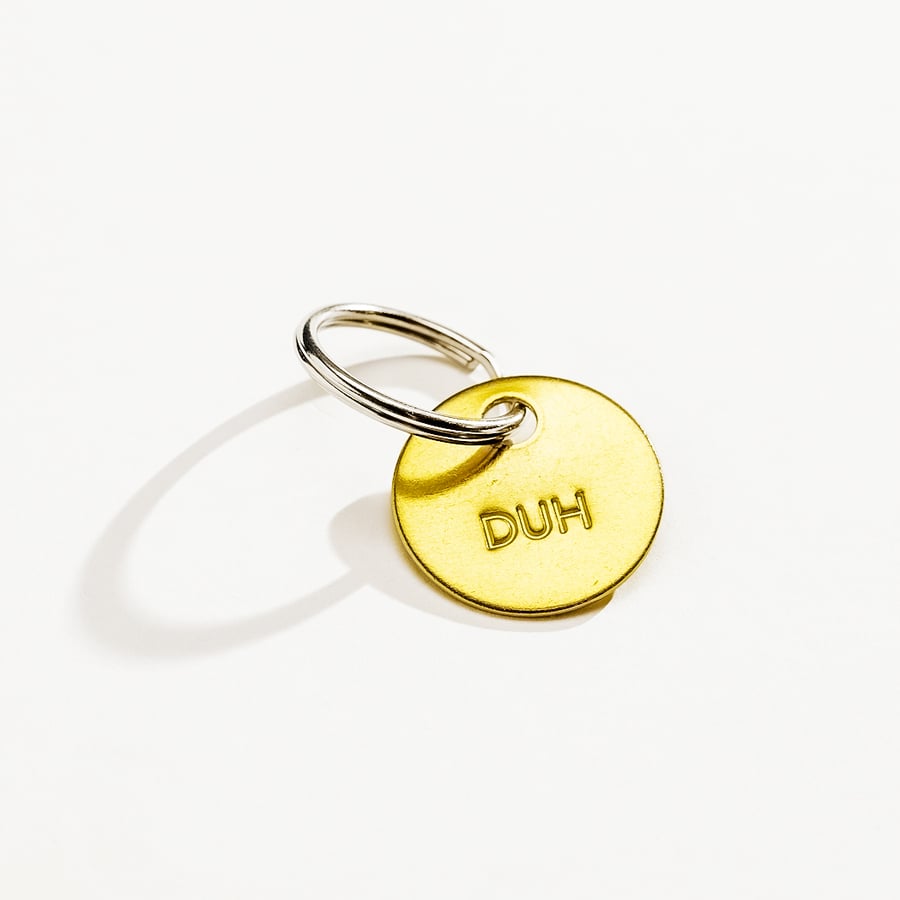 Image of DUH Small Brass Keychain