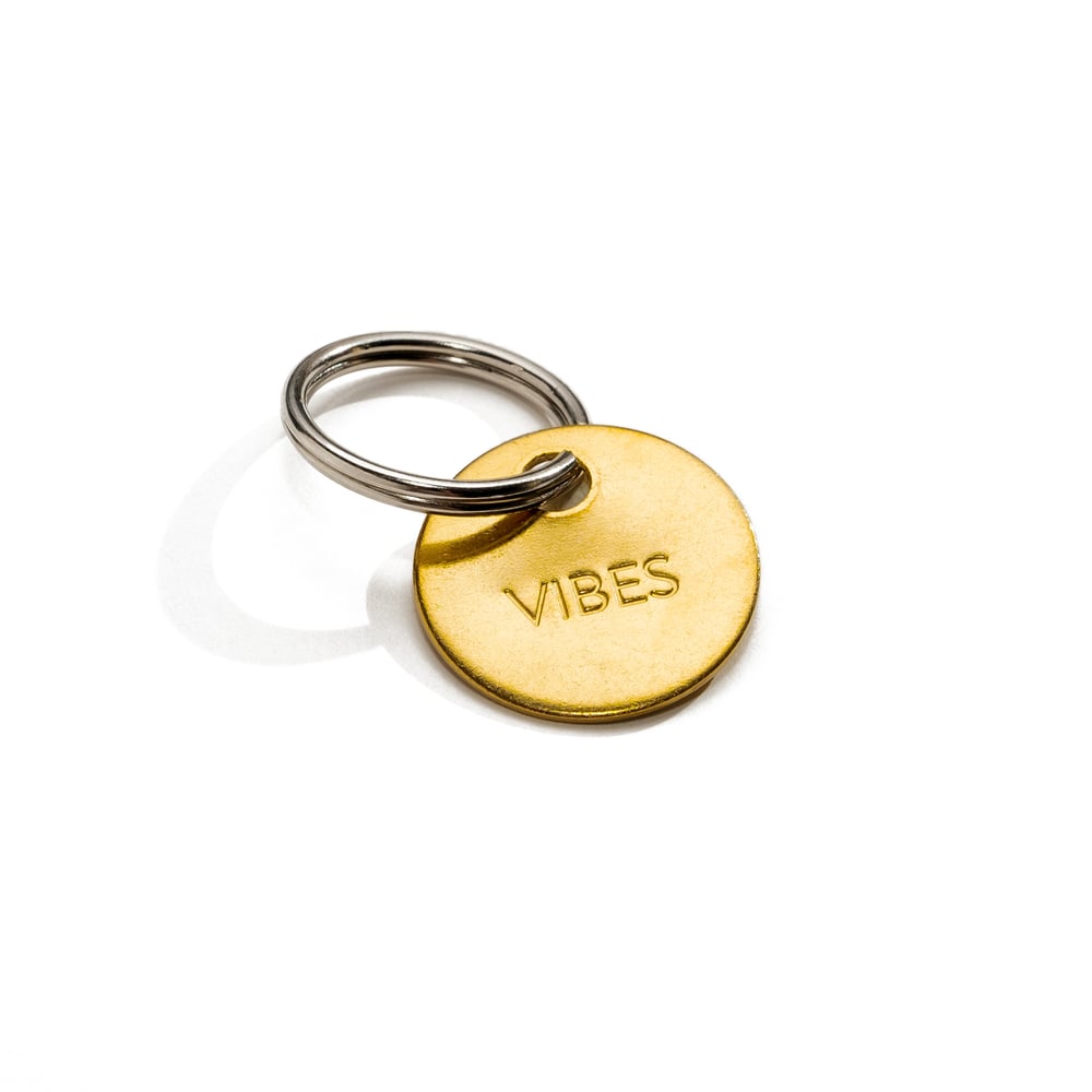 Image of VIBES Small Brass Keychain