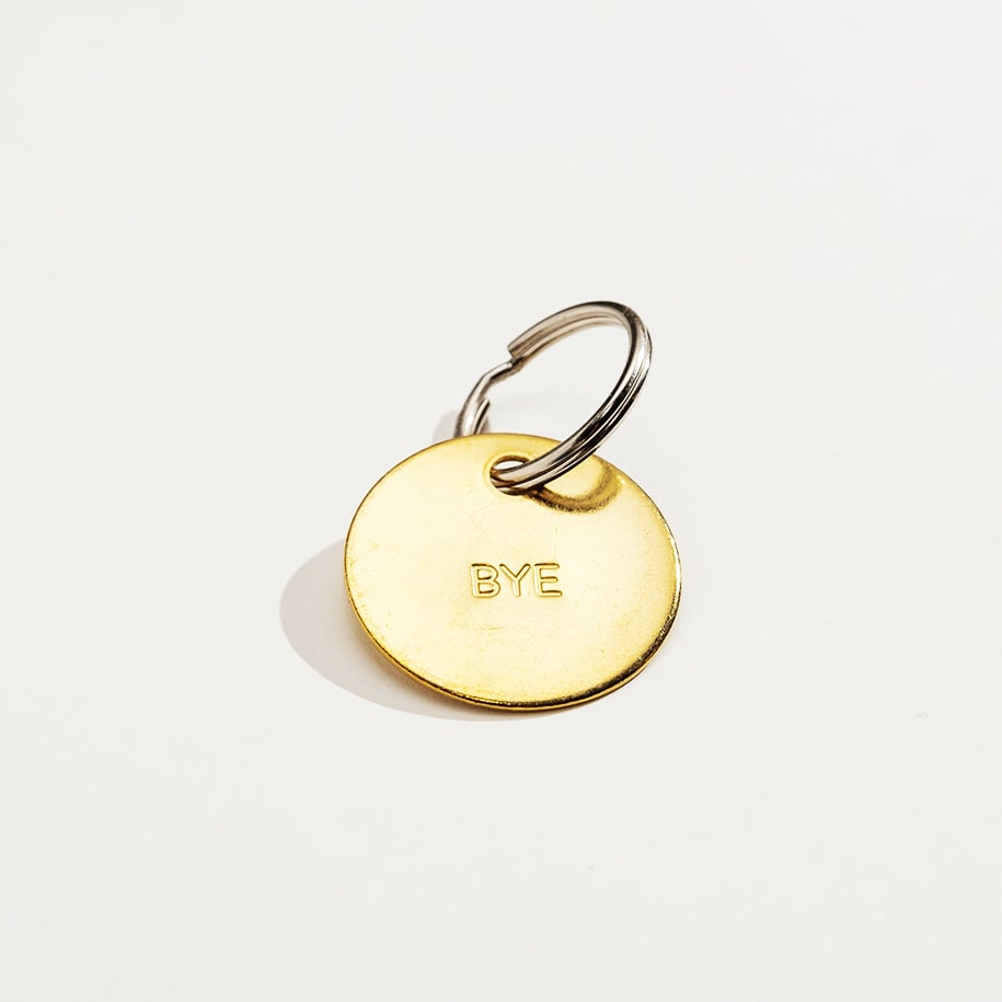 Image of BYE Medium Brass Keychain