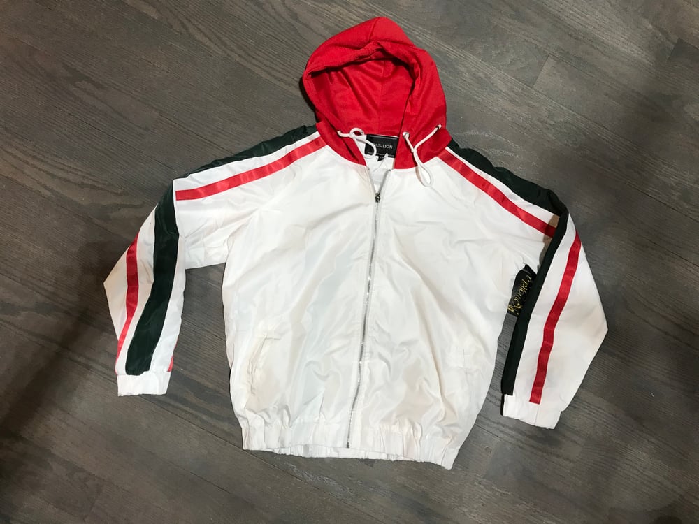 Image of white track coat