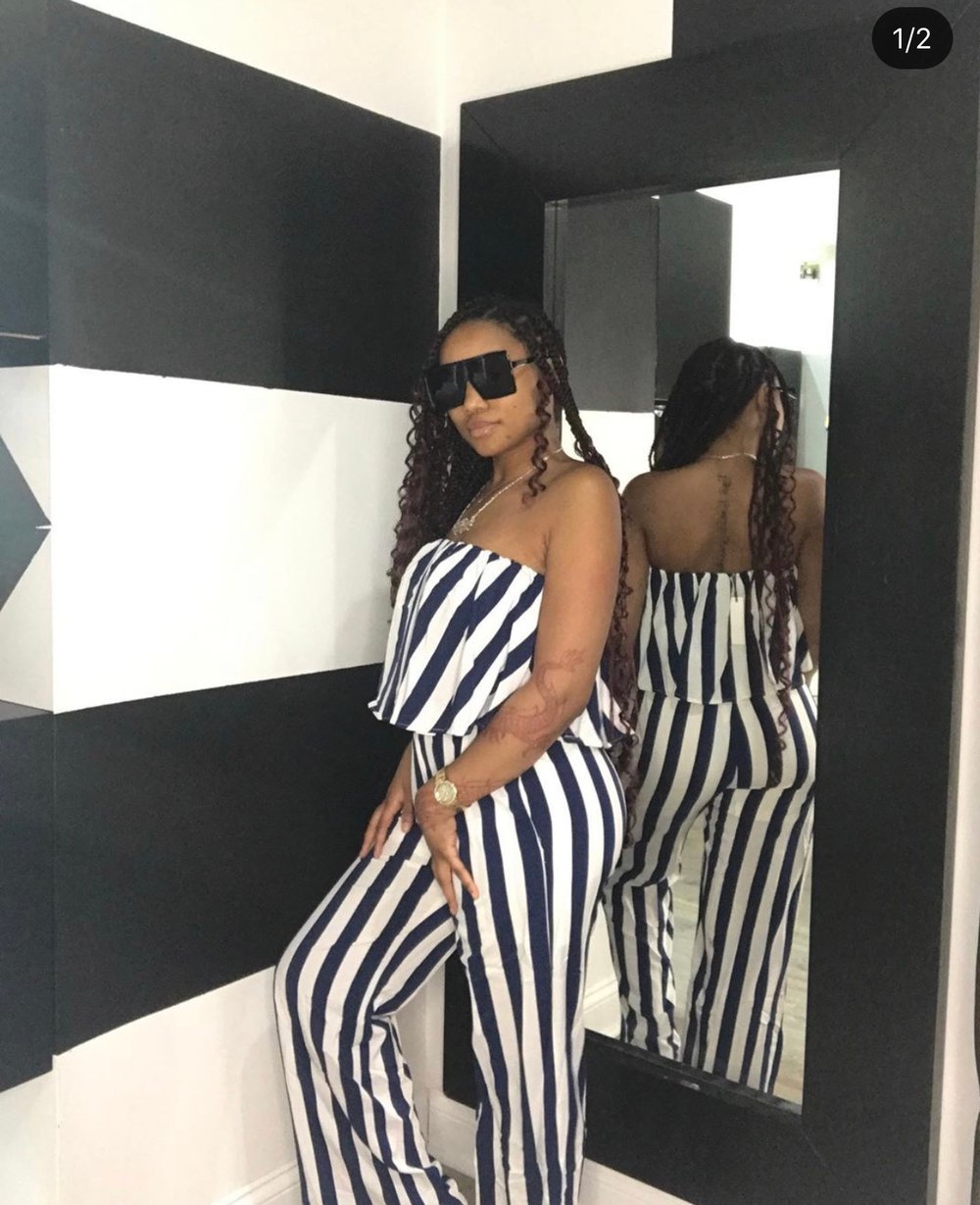 Image of stripe jumpsuit