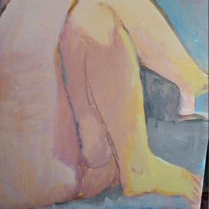 Image of Large, 1985 Painting, 'Female Nude,' Jean Langlois (1923-2014)