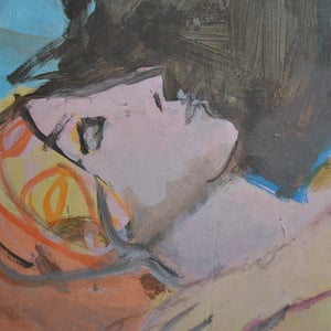 Image of Large, 1985 Painting, 'Female Nude,' Jean Langlois (1923-2014)