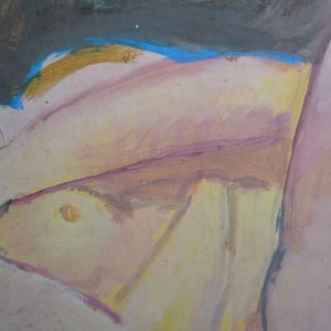 Image of Large, 1985 Painting, 'Female Nude,' Jean Langlois (1923-2014)