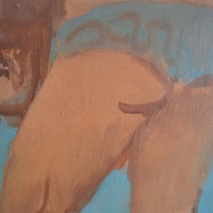 Image of Large, 1975 Painting, 'Bathers,' Jean Langlois (1923-2014)