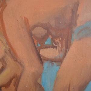 Image of Large, 1975 Painting, 'Bathers,' Jean Langlois (1923-2014)