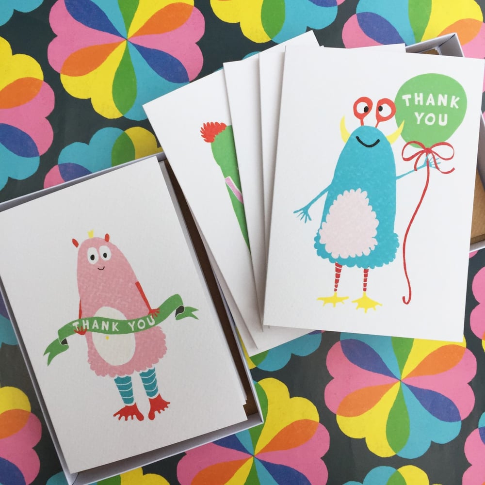 Image of 10 Odd Monster Thank You Cards