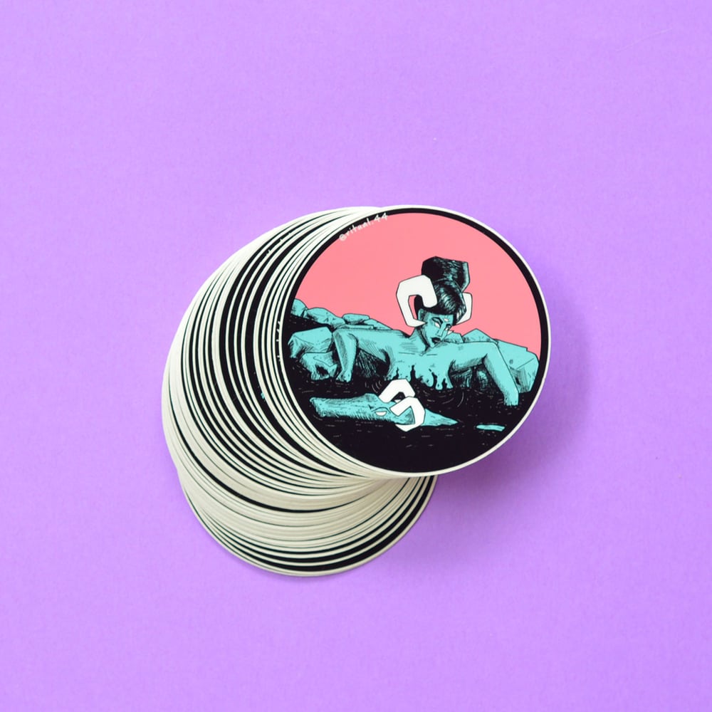 Image of Round Spa babe Vinyl Sticker (SMALL)