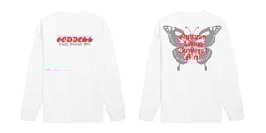 Image of Butterfly Wings White Long Sleeve T Shirt | Exclusive Goddess Aura Release