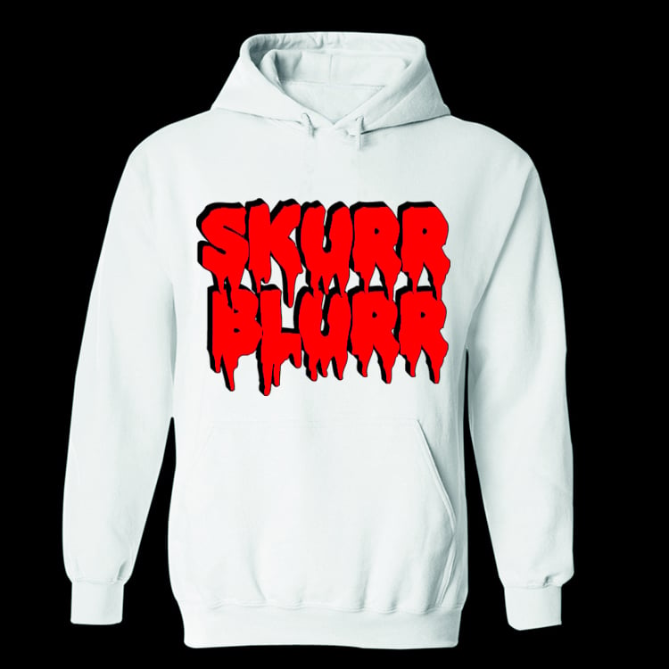 white bloody hoodie