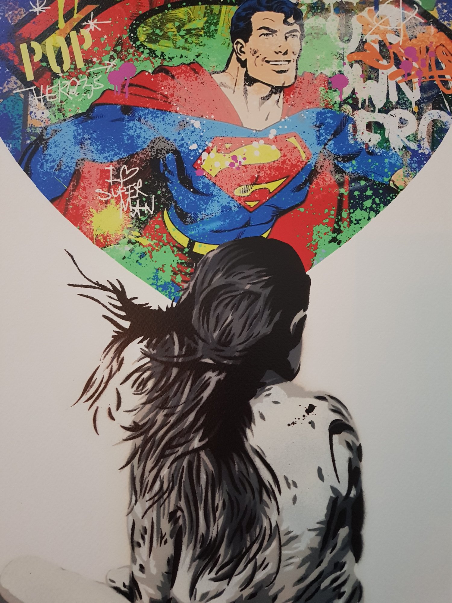 Image of ALESSIO-B SUPERHERO SERIES "SUPERMAN" - LTD ED OF JUST 25 - 50CM X 70CM