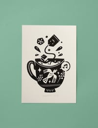 Image 1 of Tea Time (lino print - A5)